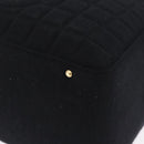 CHANEL Choco Bar Hand Bag Cotton Black Gold CC Auth ka6894-13