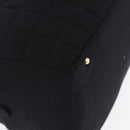 CHANEL Choco Bar Hand Bag Cotton Black Gold CC Auth ka6894-17