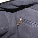 CHANEL Choco Bar Hand Bag Cotton Black Gold CC Auth ka6894-23