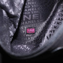 CHANEL Choco Bar Hand Bag Cotton Black Gold CC Auth ka6894-23