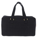 CHANEL Choco Bar Hand Bag Cotton Black Gold CC Auth ka6894-2