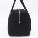 CHANEL Choco Bar Hand Bag Cotton Black Gold CC Auth ka6894-3