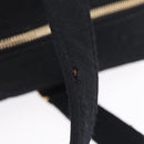 CHANEL Choco Bar Hand Bag Cotton Black Gold CC Auth ka6894-8