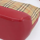 BURBERRY Nova Check Hand Bag Canvas Beige Gold Auth ka6895-11