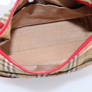 BURBERRY Nova Check Hand Bag Canvas Beige Gold Auth ka6895-18
