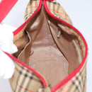 BURBERRY Nova Check Hand Bag Canvas Beige Gold Auth ka6895-19