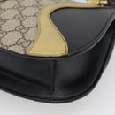 GUCCI GG Supreme Ojiride Bag Leather PVC Leather Beige Black 500781 Auth ka6900A-12