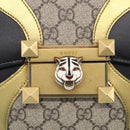 GUCCI GG Supreme Ojiride Bag Leather PVC Leather Beige Black 500781 Auth ka6900A-14