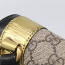 GUCCI GG Supreme Ojiride Bag Leather PVC Leather Beige Black 500781 Auth ka6900A-16
