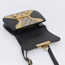 GUCCI GG Supreme Ojiride Bag Leather PVC Leather Beige Black 500781 Auth ka6900A-17