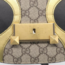 GUCCI GG Supreme Ojiride Bag Leather PVC Leather Beige Black 500781 Auth ka6900A-19
