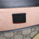GUCCI GG Supreme Ojiride Bag Leather PVC Leather Beige Black 500781 Auth ka6900A-20