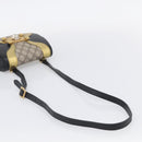 GUCCI GG Supreme Ojiride Bag Leather PVC Leather Beige Black 500781 Auth ka6900A-7