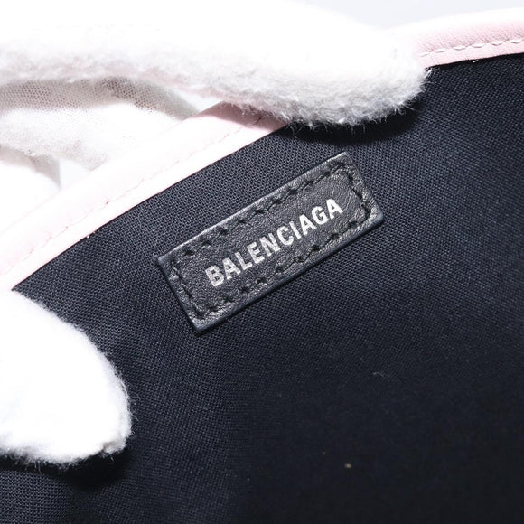 Balenciaga Navy Cabas Hand Bag Canvas Pink Silver 339933 Auth ka6905A