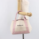 Balenciaga Navy Cabas Hand Bag Canvas Pink Silver 339933 Auth ka6905A-25