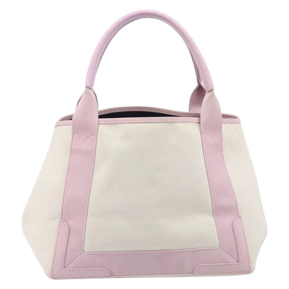 Balenciaga Navy Cabas Hand Bag Canvas Pink Silver 339933 Auth ka6905A