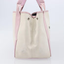 Balenciaga Navy Cabas Hand Bag Canvas Pink Silver 339933 Auth ka6905A-4