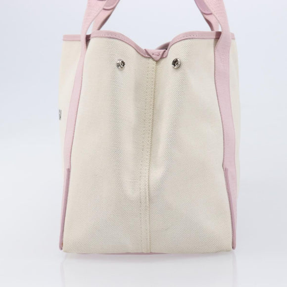 Balenciaga Navy Cabas Hand Bag Canvas Pink Silver 339933 Auth ka6905A