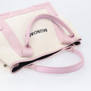 Balenciaga Navy Cabas Hand Bag Canvas Pink Silver 339933 Auth ka6905A-7