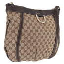 GUCCI GG Canvas Abbey Shoulder Bag Beige Gold 204940 Auth ka6911A-1