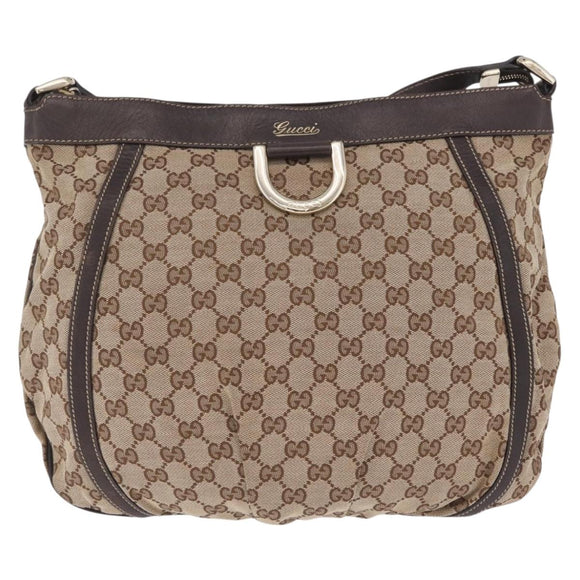 GUCCI GG Canvas Abbey Shoulder Bag Beige Gold 204940 Auth ka6911A