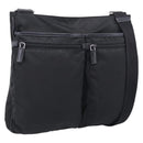 PRADA Shoulder Bag Nylon Black Silver Auth ka6912-1
