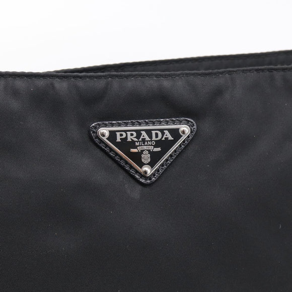 PRADA Shoulder Bag Nylon Black Silver Auth ka6912