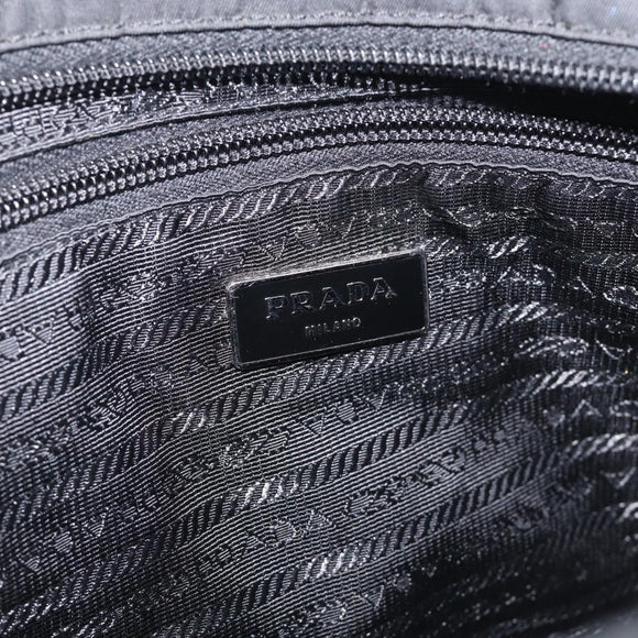 PRADA Shoulder Bag Nylon Black Silver Auth ka6912