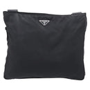 PRADA Shoulder Bag Nylon Black Silver Auth ka6912-3