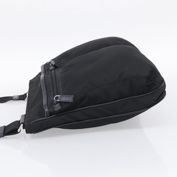 PRADA Shoulder Bag Nylon Black Silver Auth ka6912