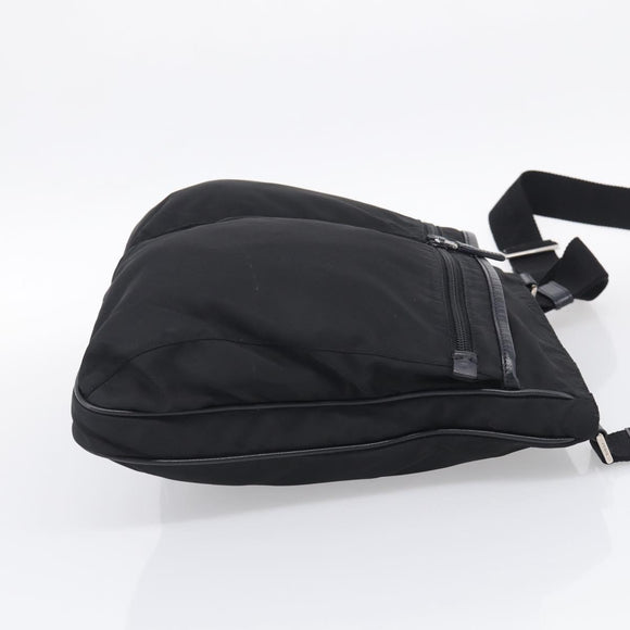 PRADA Shoulder Bag Nylon Black Silver Auth ka6912