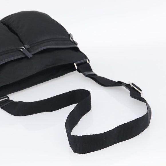 PRADA Shoulder Bag Nylon Black Silver Auth ka6912