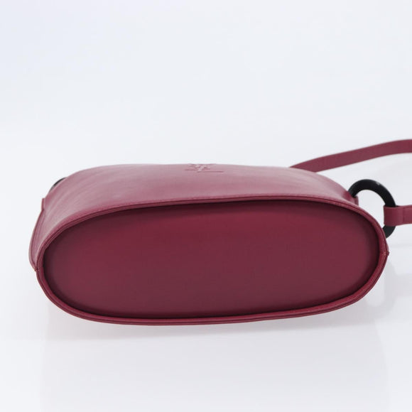 Saint Laurent Shoulder Bag Leather Bordeaux Auth ka6915A