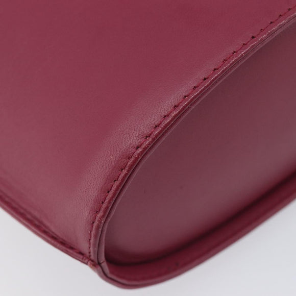Saint Laurent Shoulder Bag Leather Bordeaux Auth ka6915A