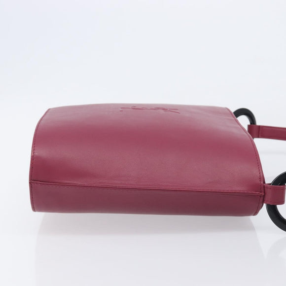 Saint Laurent Shoulder Bag Leather Bordeaux Auth ka6915A