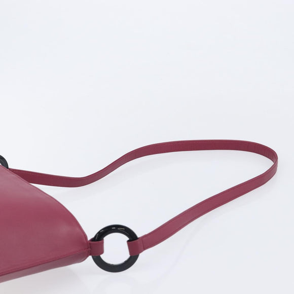 Saint Laurent Shoulder Bag Leather Bordeaux Auth ka6915A
