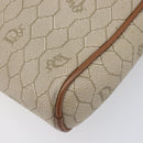 Christian Dior Honeycomb Canvas Shoulder Bag PVC Beige Gold Auth ka6916-10