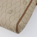 Christian Dior Honeycomb Canvas Shoulder Bag PVC Beige Gold Auth ka6916-12