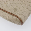 Christian Dior Honeycomb Canvas Shoulder Bag PVC Beige Gold Auth ka6916-13