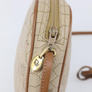 Christian Dior Honeycomb Canvas Shoulder Bag PVC Beige Gold Auth ka6916-15