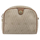 Christian Dior Honeycomb Canvas Shoulder Bag PVC Beige Gold Auth ka6916-2