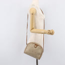 Christian Dior Honeycomb Canvas Shoulder Bag PVC Beige Gold Auth ka6916-20
