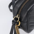 GUCCI GG Marmont Shoulder Bag Leather Black Gold 448065 Auth ka6917V-17