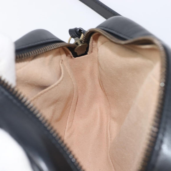 GUCCI GG Marmont Shoulder Bag Leather Black Gold 448065 Auth ka6917V