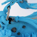 Balenciaga Luka Goal Shoulder Bag Nylon Light Blue Silver 671309 Auth ka6918M-17