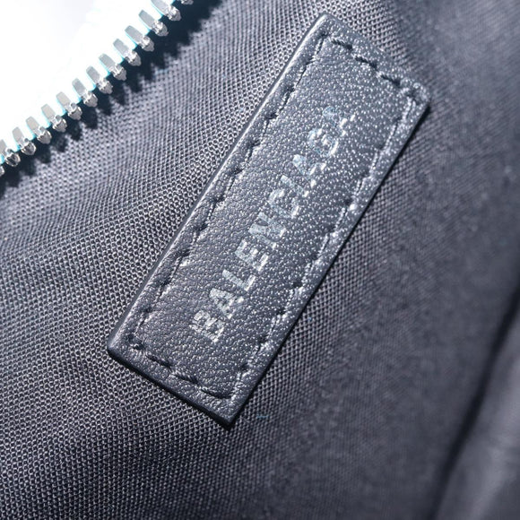 Balenciaga Luka Goal Shoulder Bag Nylon Light Blue Silver 671309 Auth ka6918M