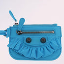 Balenciaga Luka Goal Shoulder Bag Nylon Light Blue Silver 671309 Auth ka6918M-23