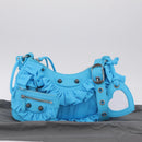 Balenciaga Luka Goal Shoulder Bag Nylon Light Blue Silver 671309 Auth ka6918M-29