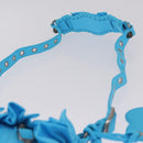 Balenciaga Luka Goal Shoulder Bag Nylon Light Blue Silver 671309 Auth ka6918M-9