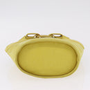 Salvatore Ferragamo Vara Ribbon Hand Bag Suede Yellow Silver Auth ka6920-10